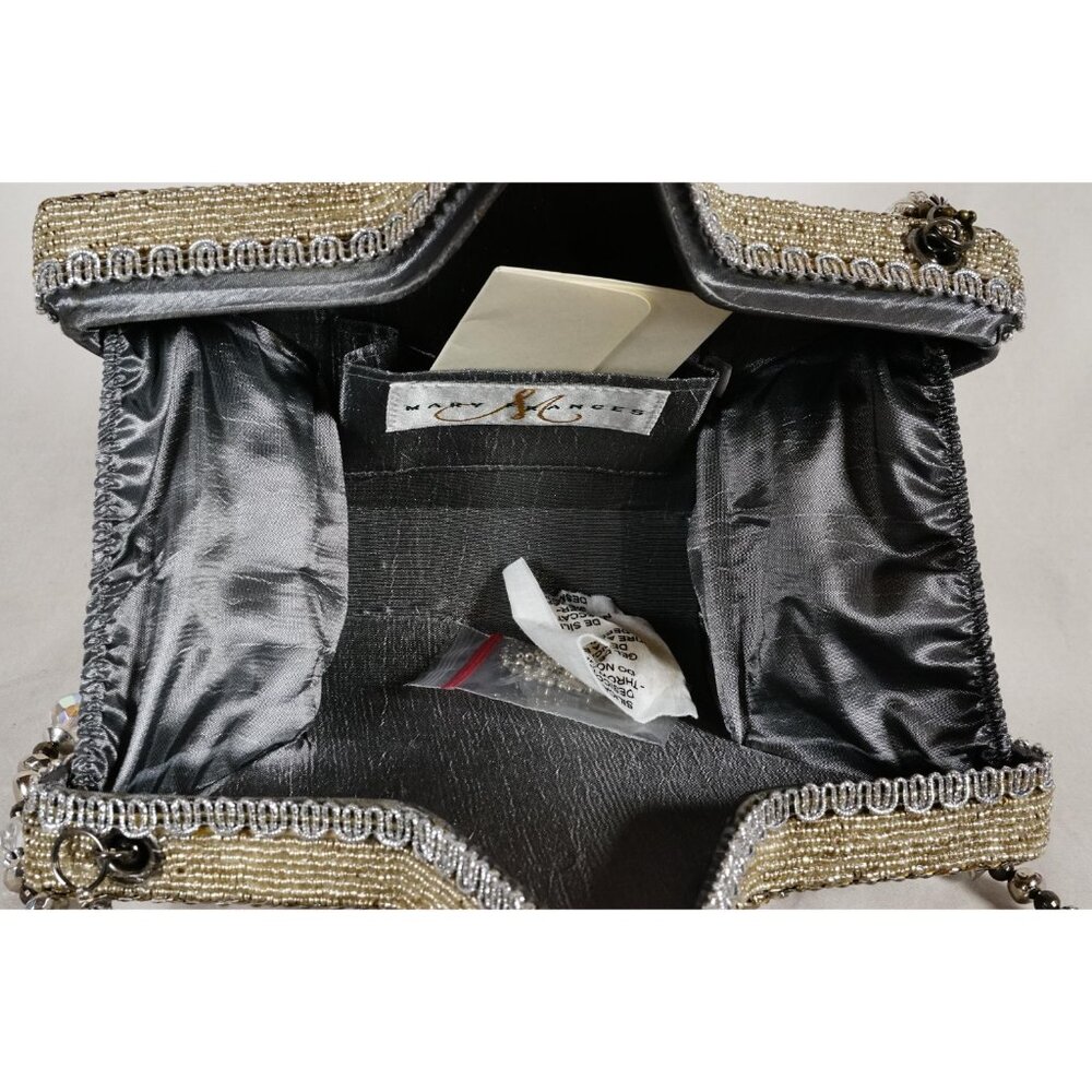 RARE Mary Frances Super Star Silver Gold Beaded Holiday Purse Handbag NEW!! - Picture 9 of 10